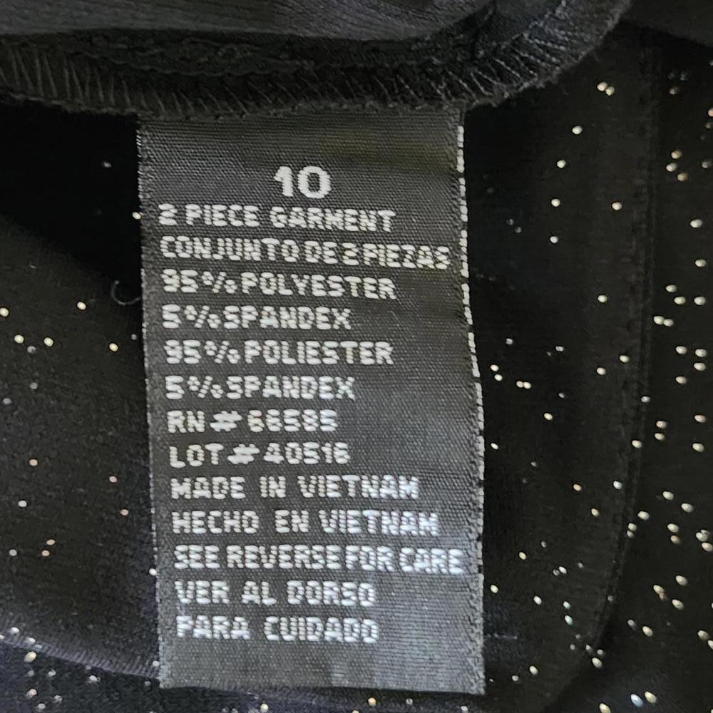 Perceptions New York Women's Black Blouse Sparkle Button Front Size 10 - Picture 4 of 8